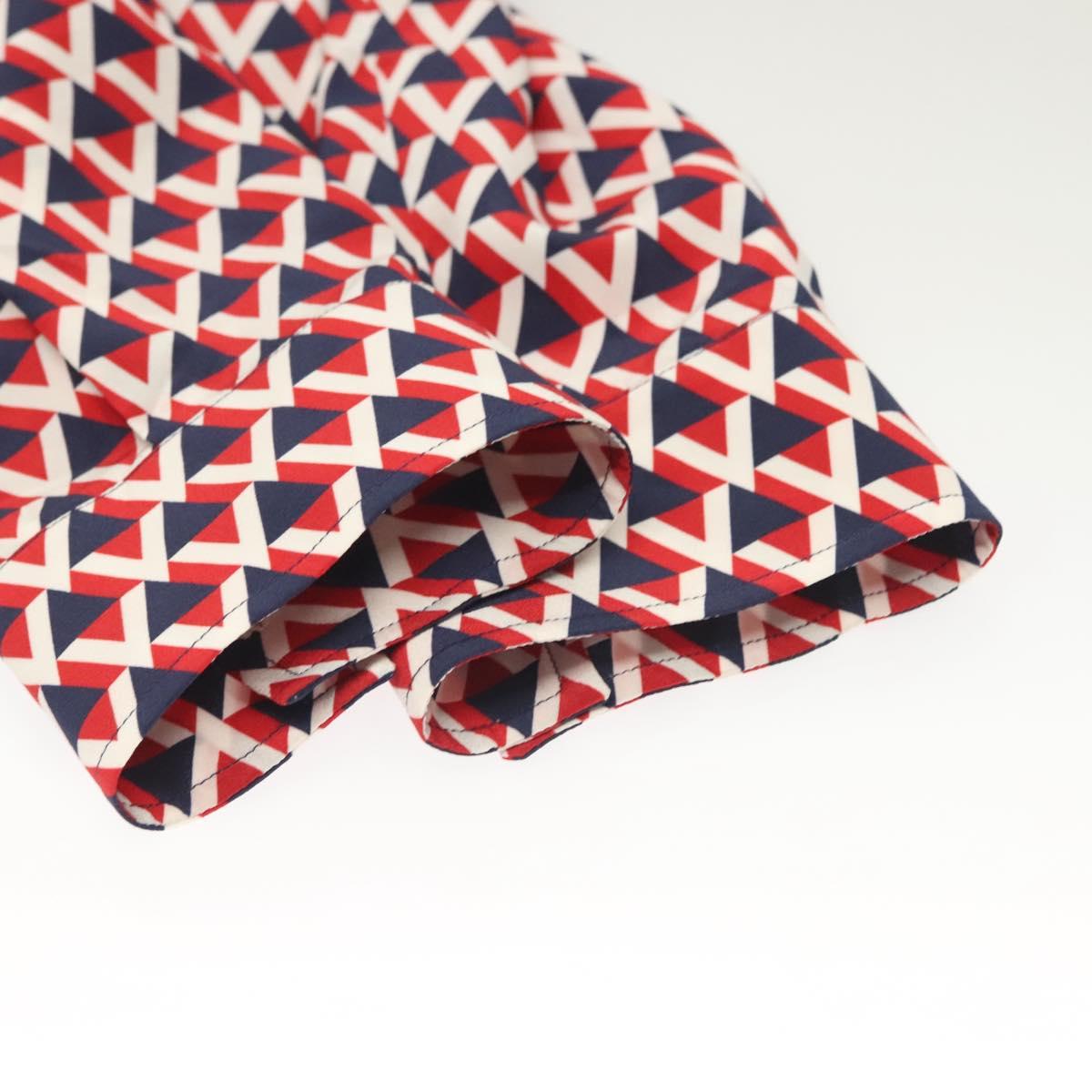 VALENTINO Long Sleeved Silk Red Navy Auth ym053M