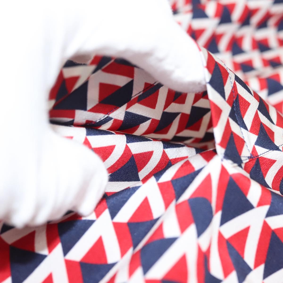 VALENTINO Long Sleeved Silk Red Navy Auth ym053M
