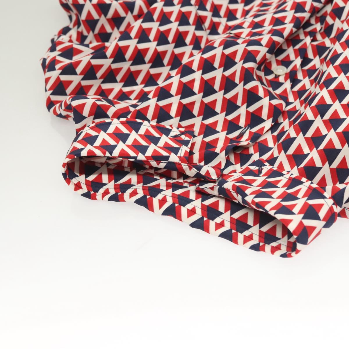VALENTINO Long Sleeved Silk Red Navy Auth ym053M
