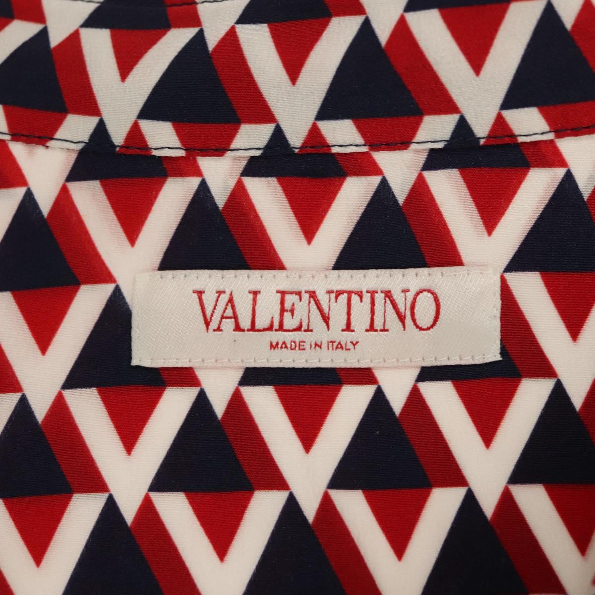 VALENTINO Long Sleeved Silk Red Navy Auth ym053M