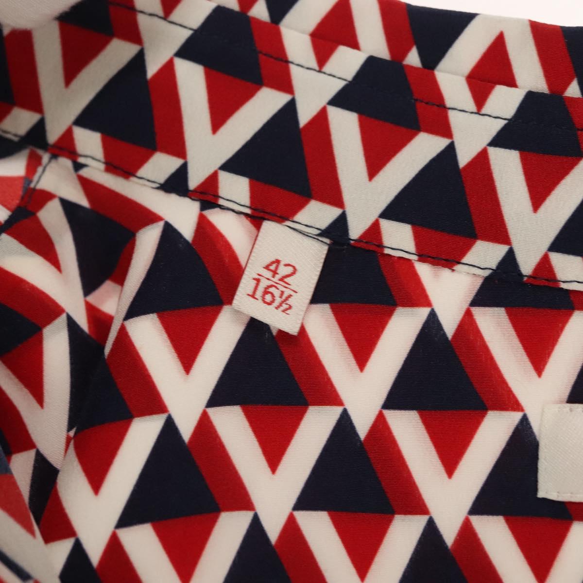 VALENTINO Long Sleeved Silk Red Navy Auth ym053M