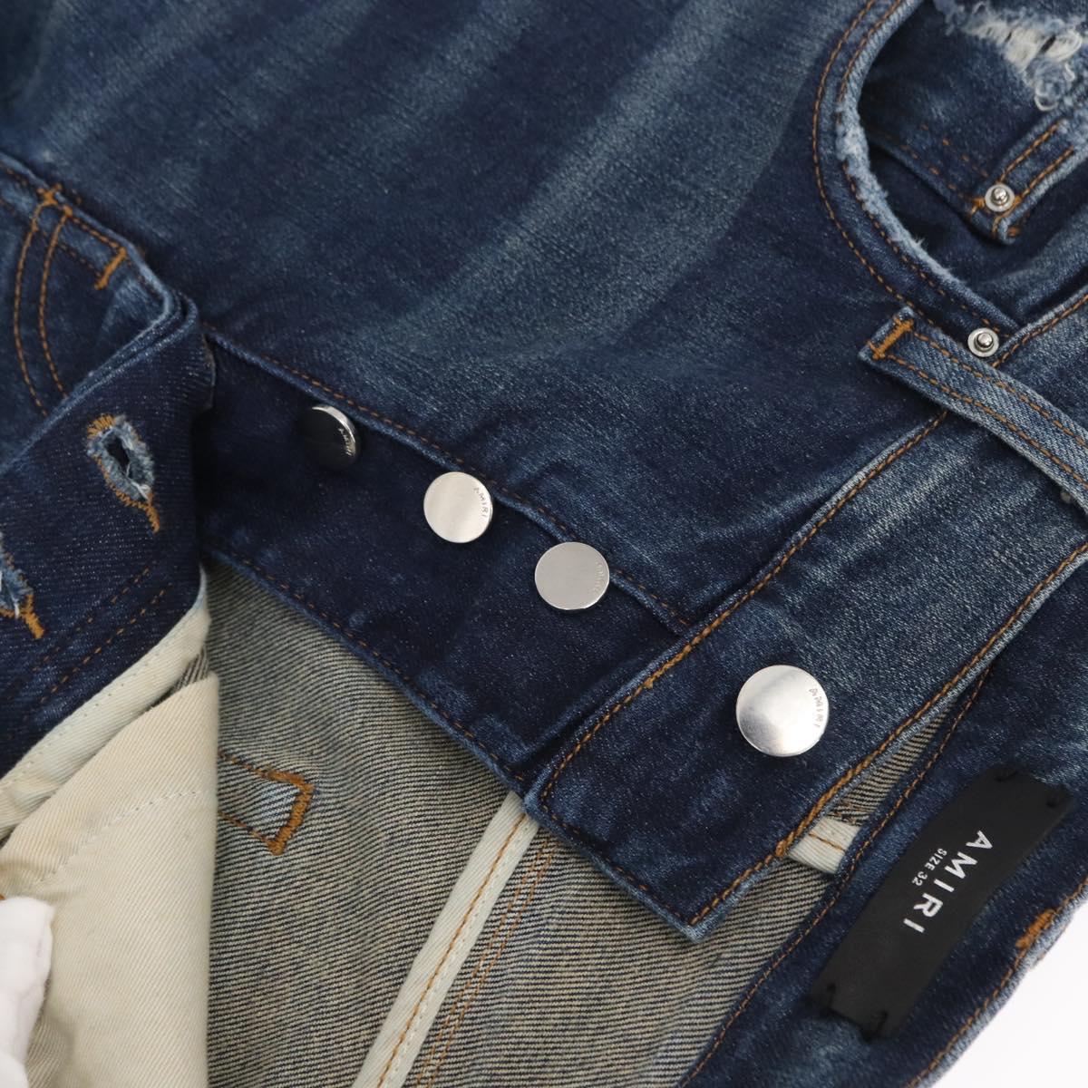 AMIRI Distressed Long Pants Denim 32 Navy Auth ym063M