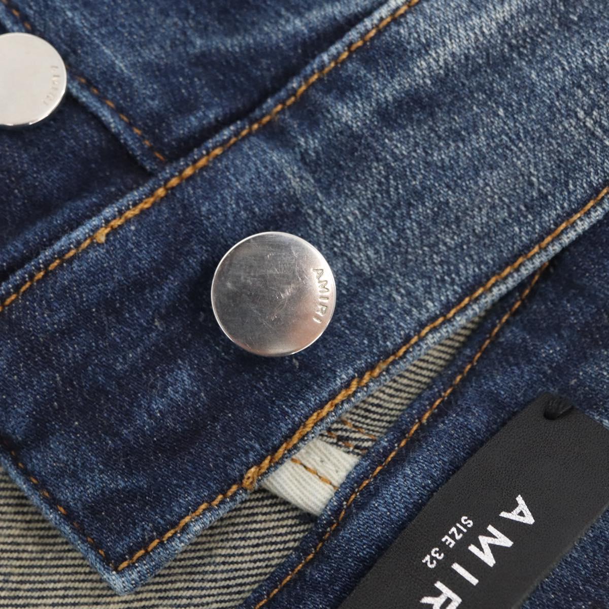 AMIRI Distressed Long Pants Denim 32 Navy Auth ym063M