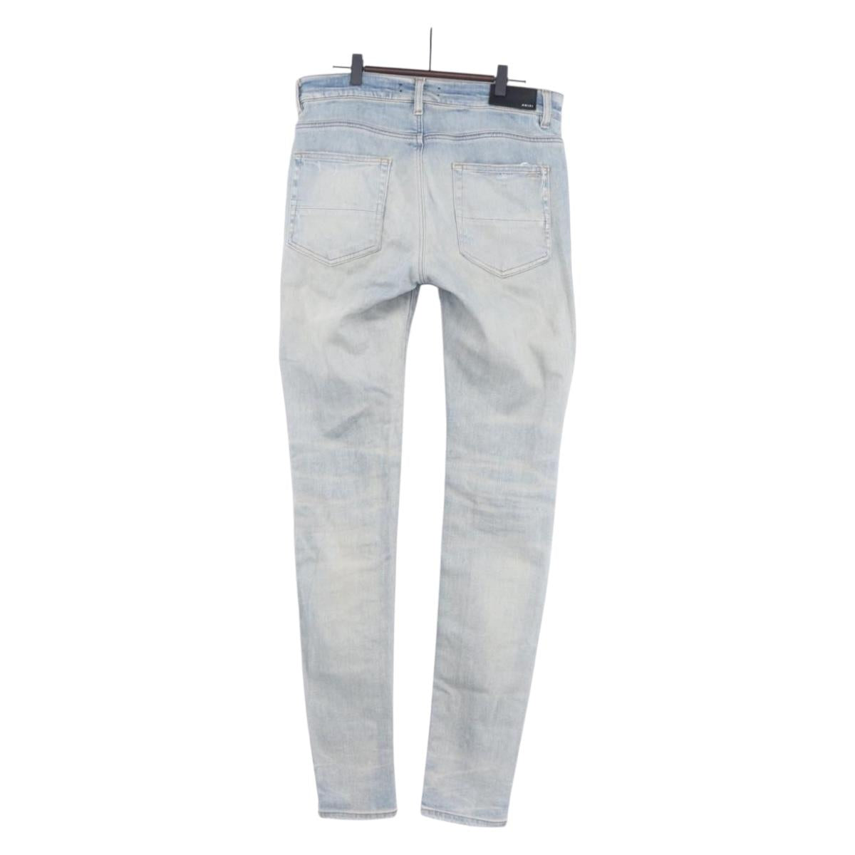 AMIRI Distressed Long Pants Denim 32 Blue Auth ym064M