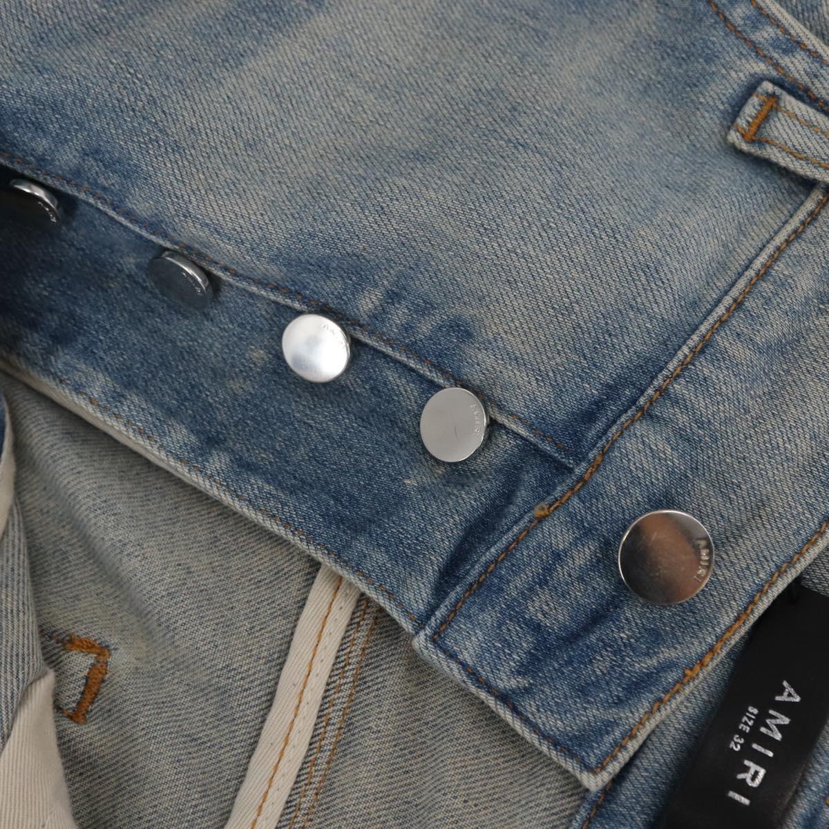 AMIRI Distressed Long Pants Denim 32 Blue Auth ym064M