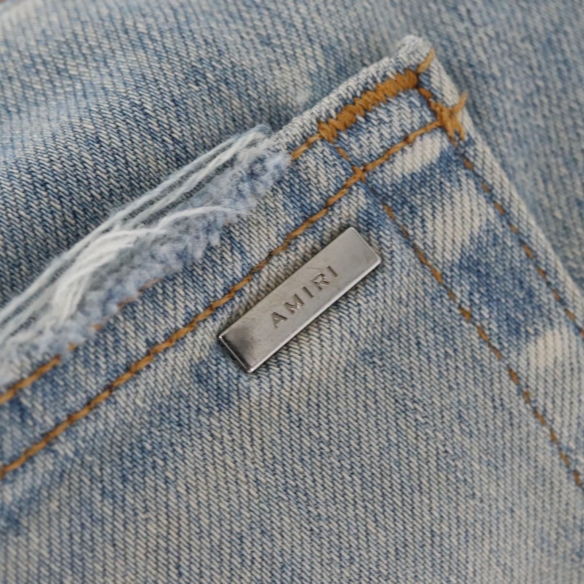 AMIRI Distressed Long Pants Denim 32 Blue Auth ym064M