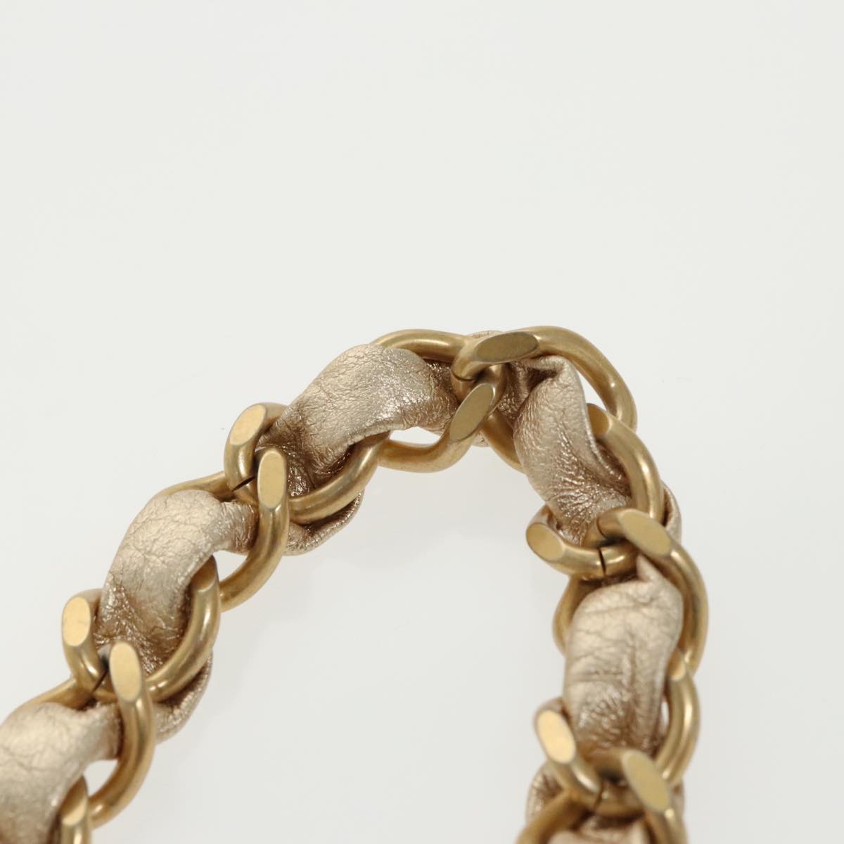 CHANEL Matelasse Chain Hand Bag Lamb Skin Gold CC Auth 100060AV