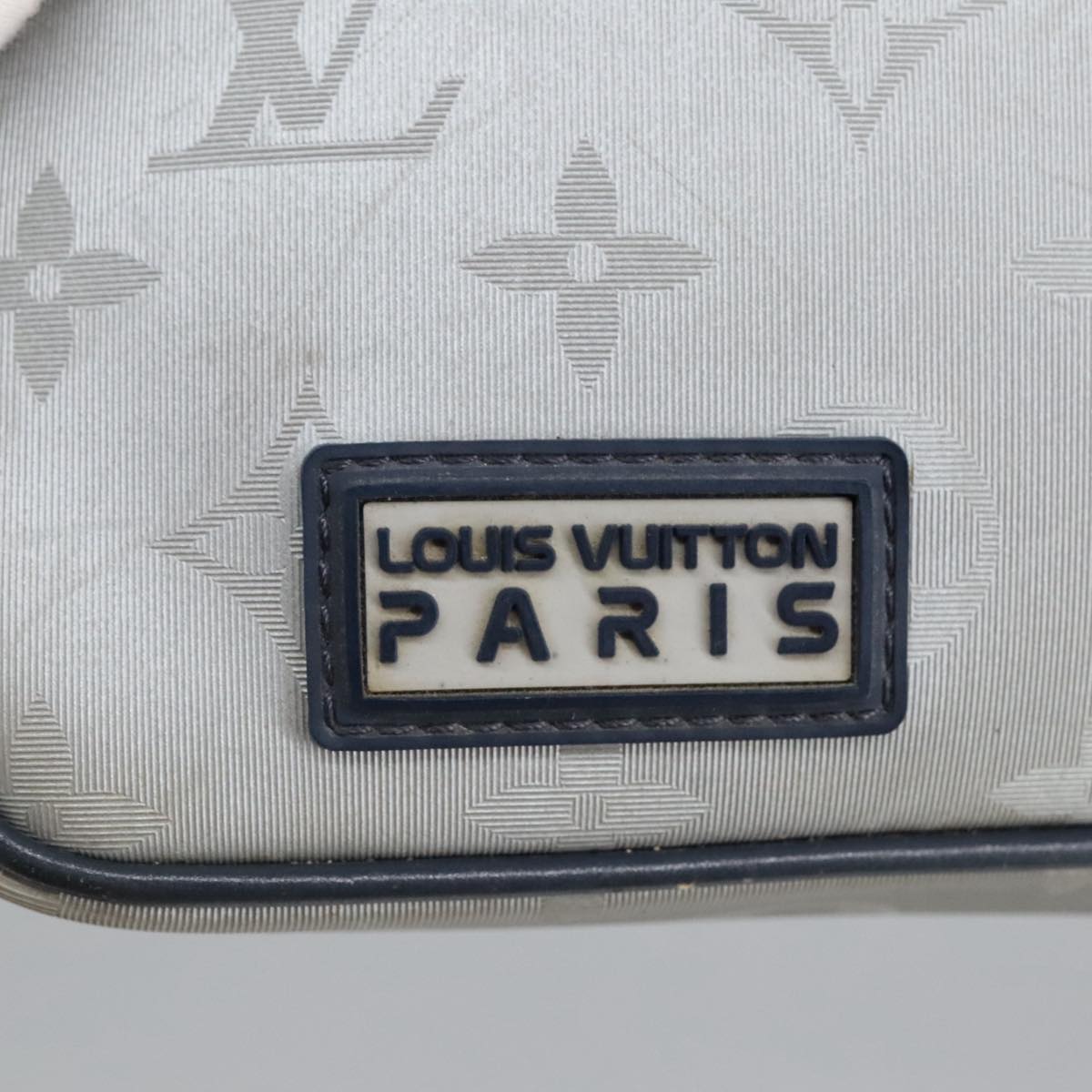 LOUIS VUITTON Monogram Satellite Alpha Pouch Silver M44178 LV Auth 100083