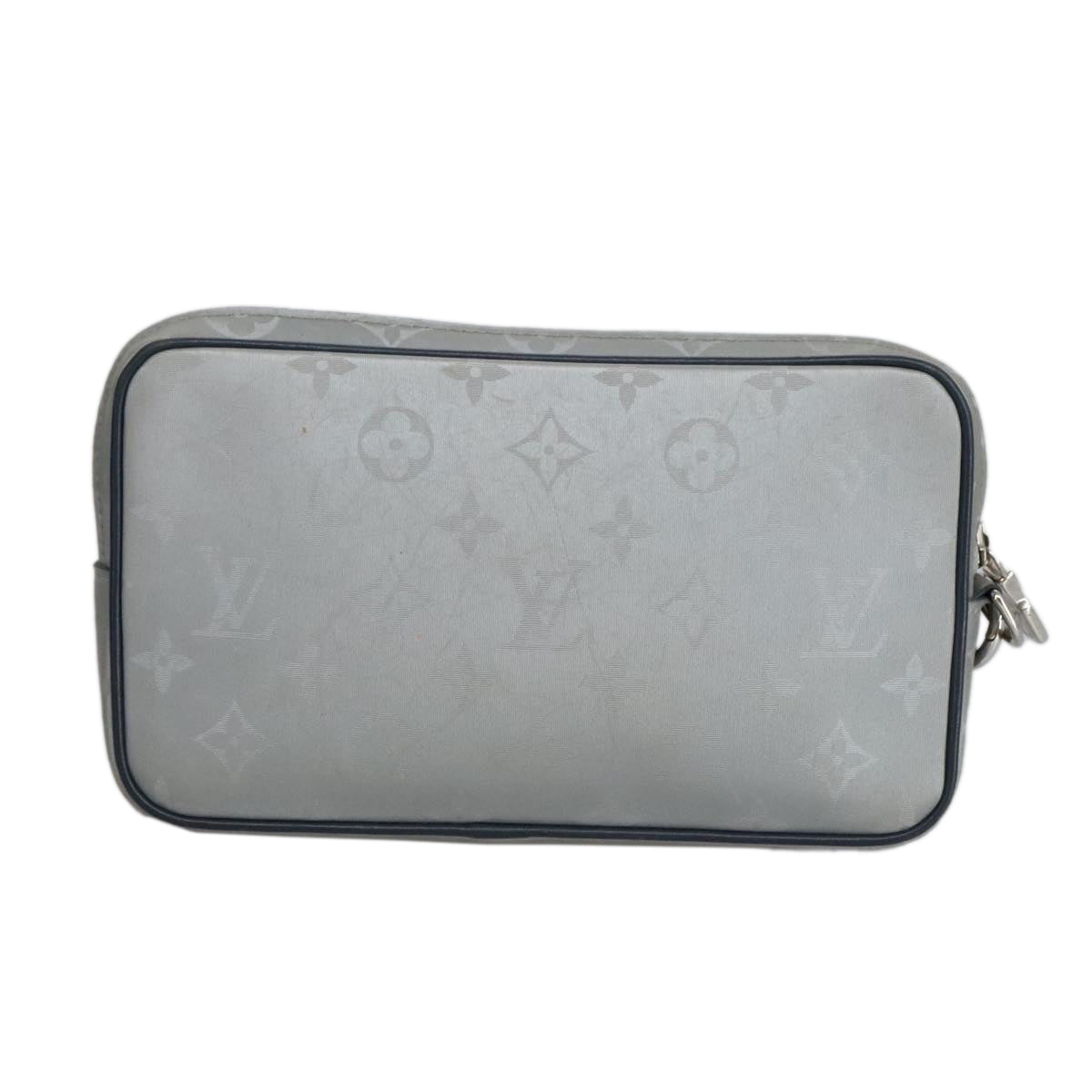 LOUIS VUITTON Monogram Satellite Alpha Pouch Silver M44178 LV Auth 100083