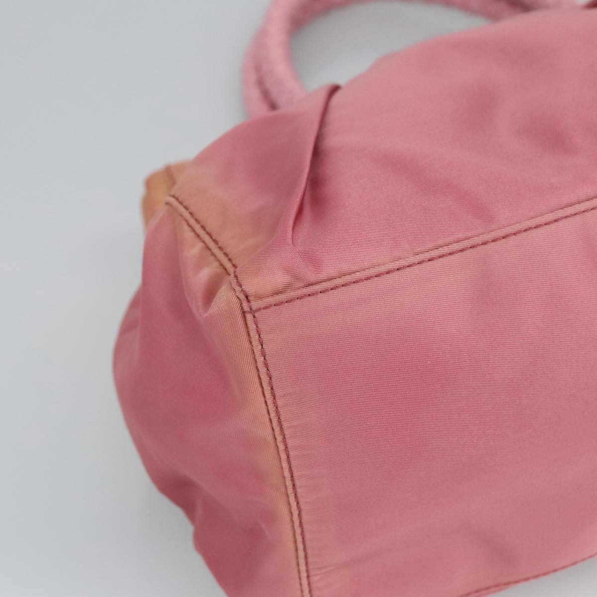 PRADA Hand Bag Nylon 2way Pink Gold Auth 100093