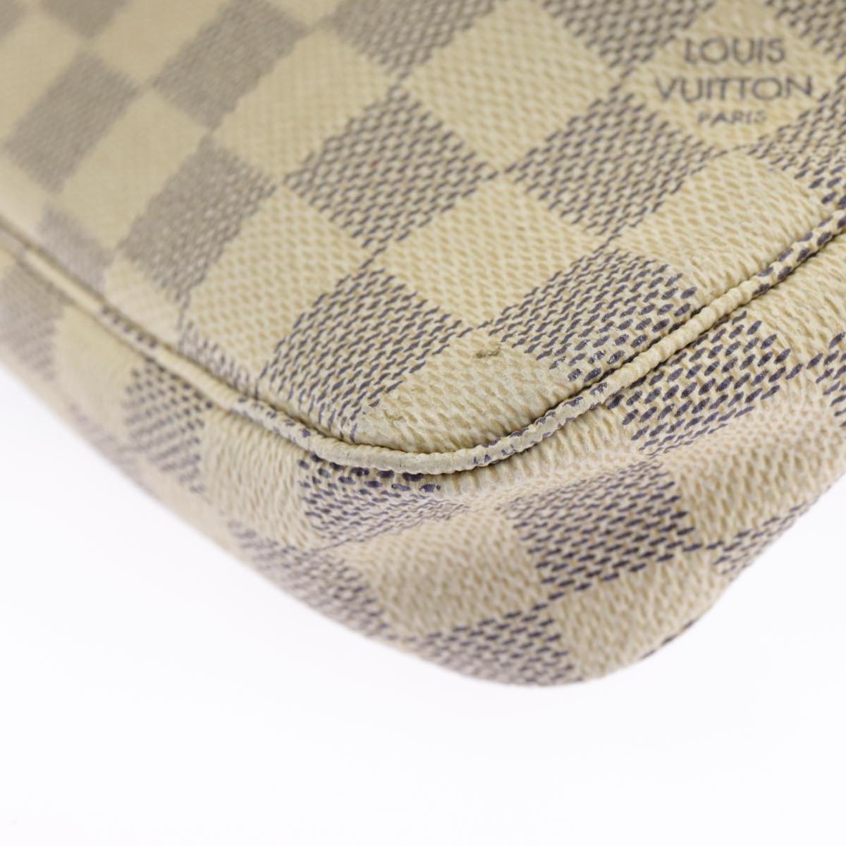 LOUIS VUITTON Damier Azur Pochette Accessoires Pouch N51986 LV Auth 100115