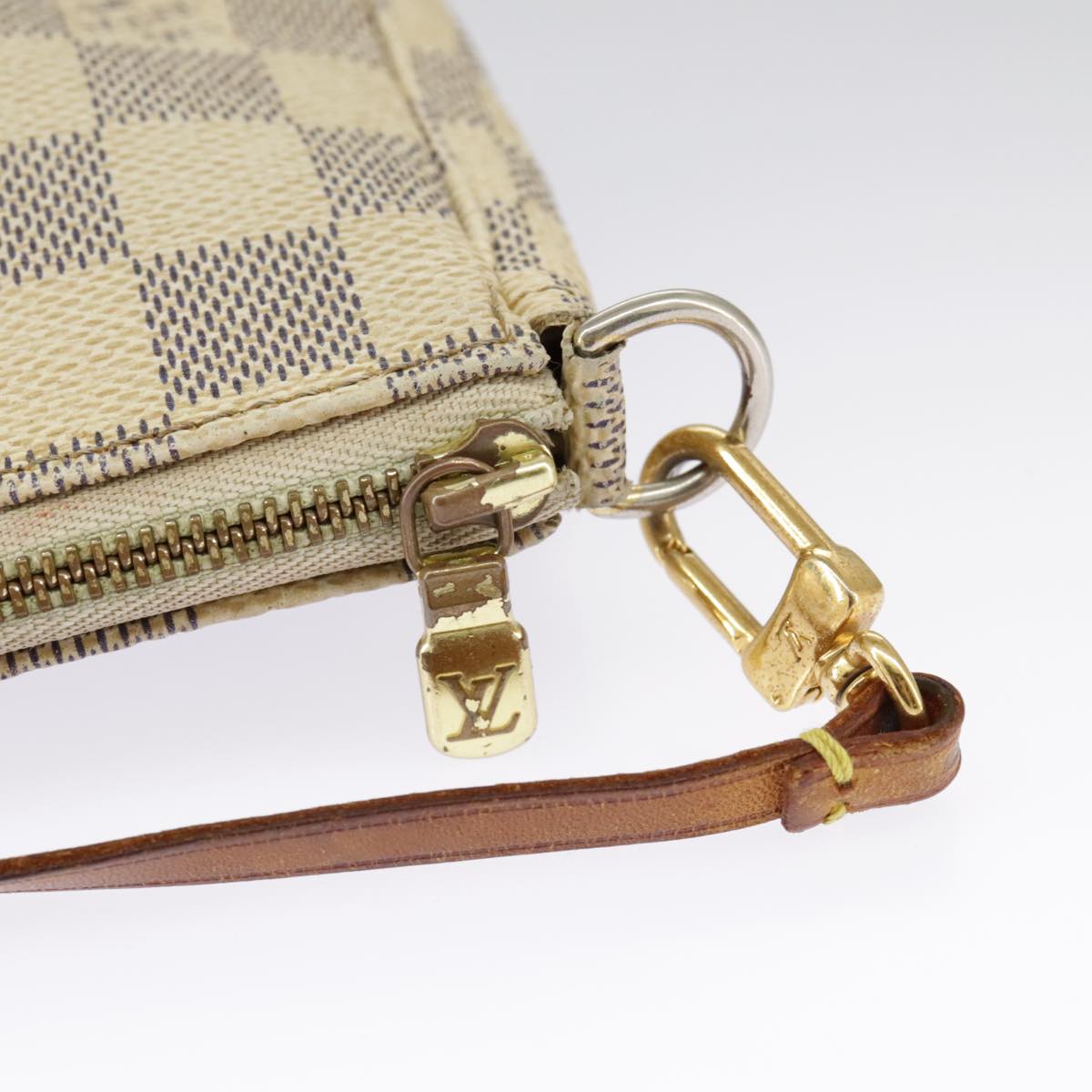 LOUIS VUITTON Damier Azur Pochette Accessoires Pouch N51986 LV Auth 100115