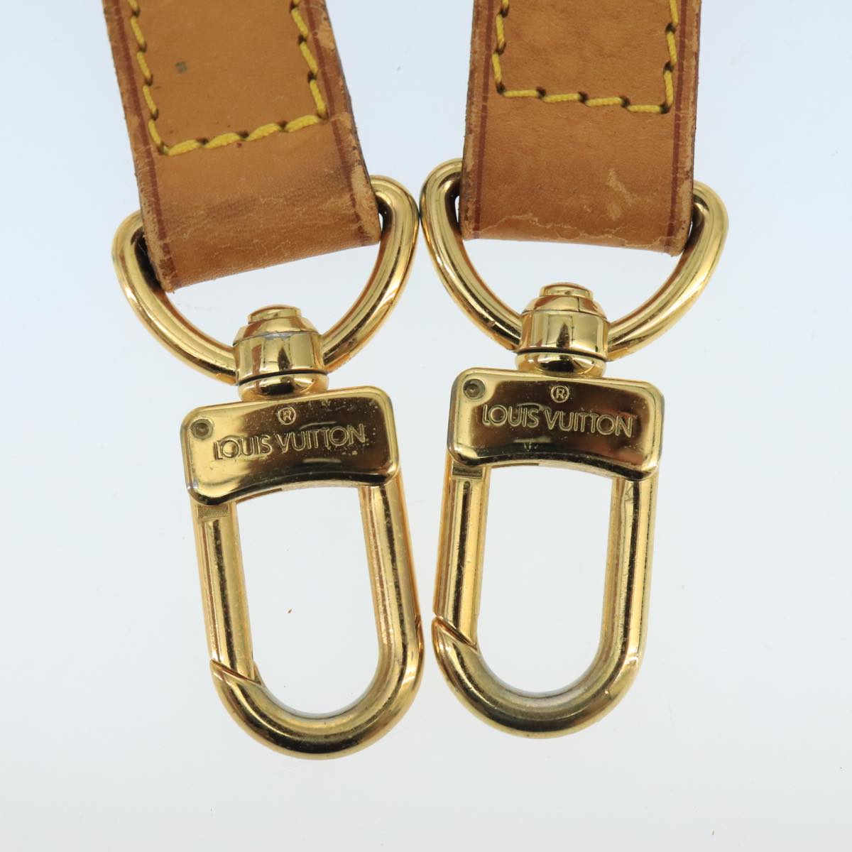 LOUIS VUITTON Adjustable Shoulder Strap Leather 35.4""""""""-43.3"""""""" Beige Auth 100134