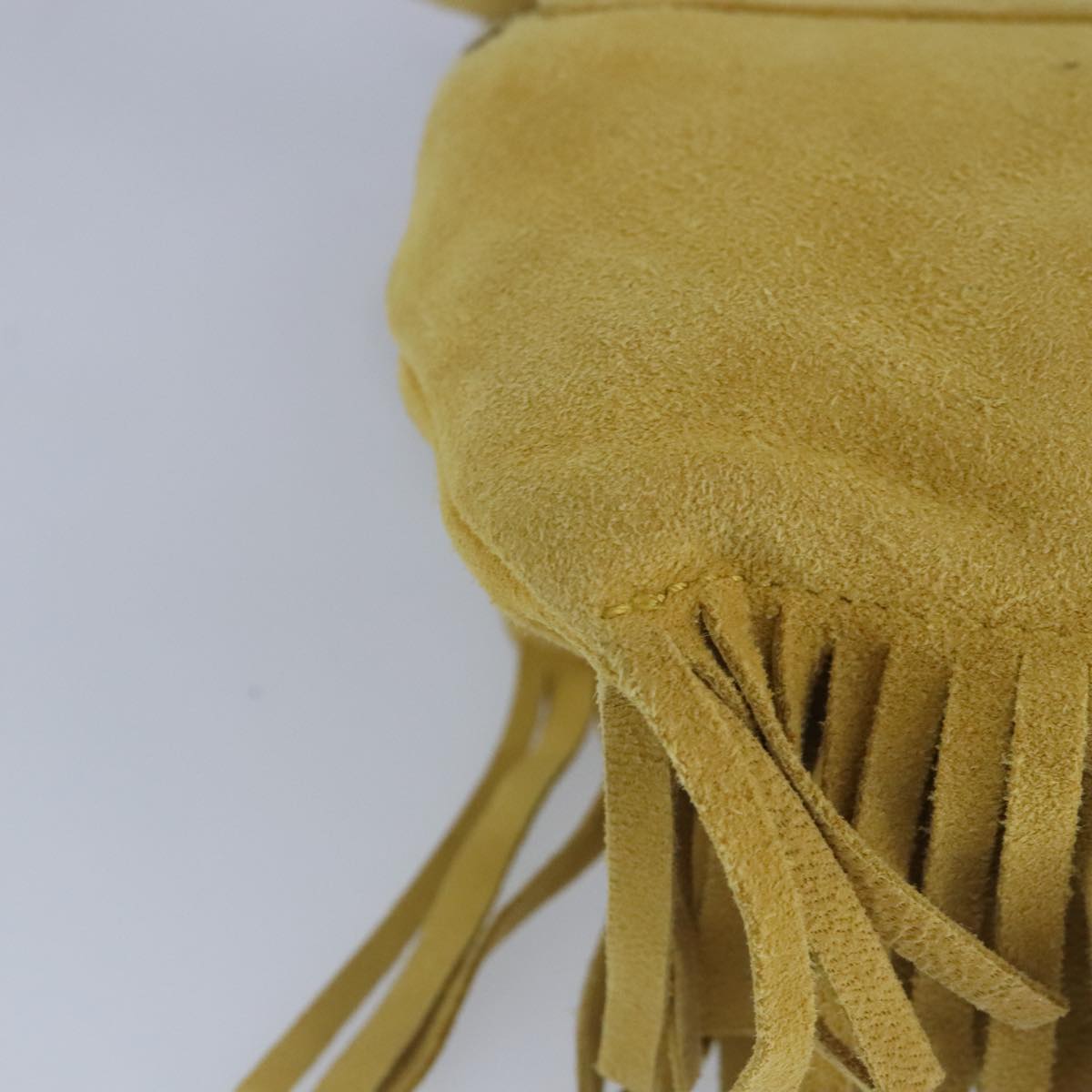 PRADA Waist Bag Suede Yellow Gold Auth 100247