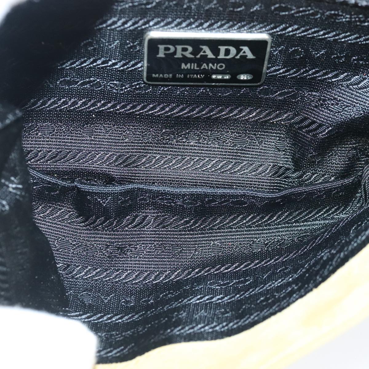 PRADA Waist Bag Suede Yellow Gold Auth 100247