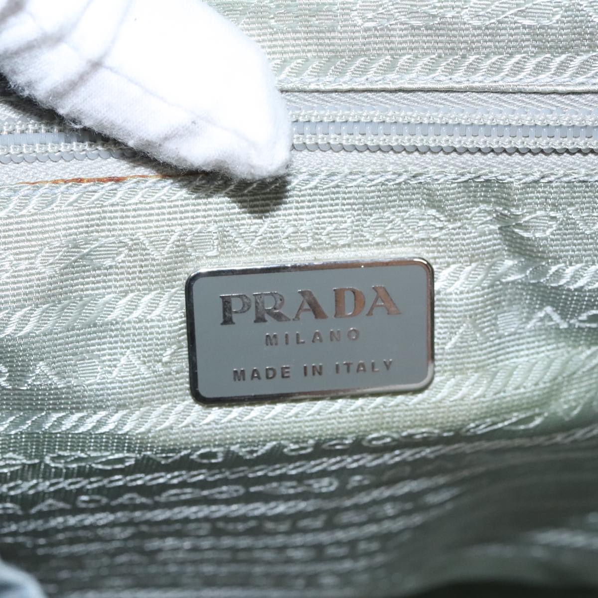 PRADA Backpack Nylon Light Blue Silver Auth 100258