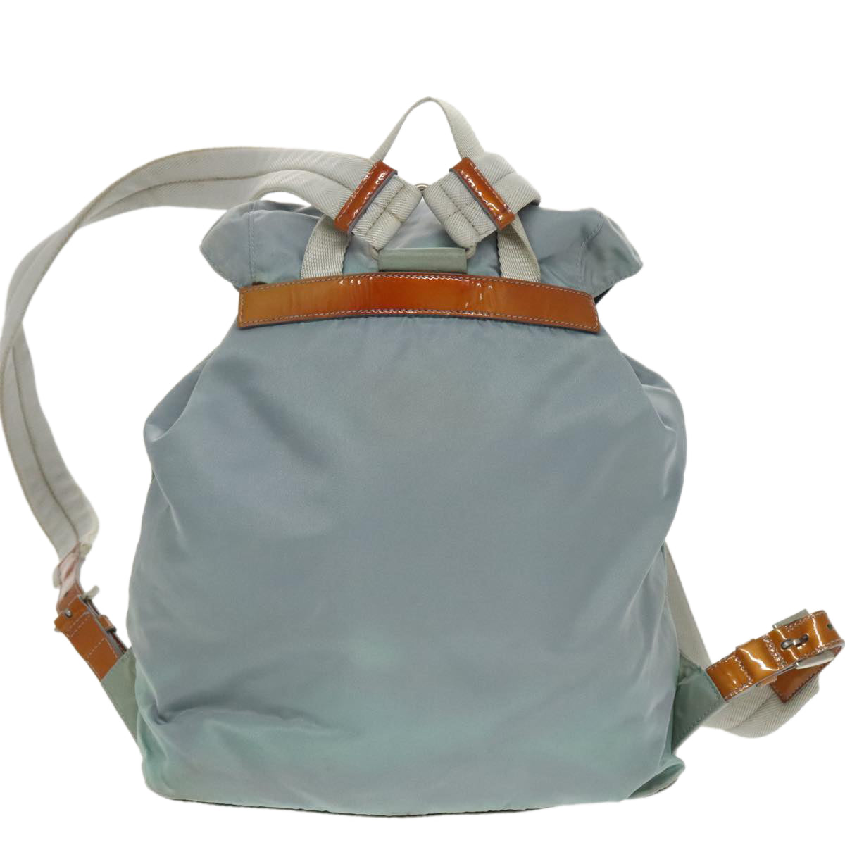 PRADA Backpack Nylon Light Blue Silver Auth 100258