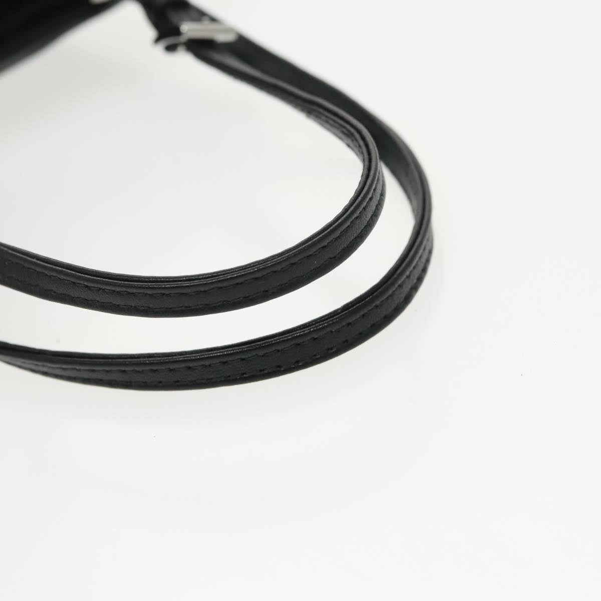 PRADA Chain Shoulder Bag Nylon Black Silver Auth 100262AV