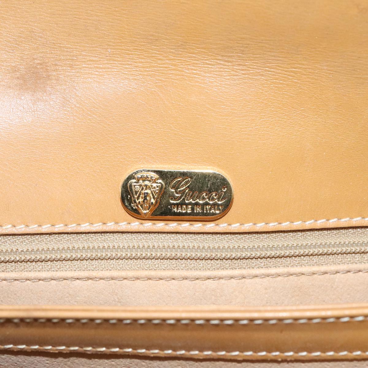 GUCCI Micro GG Supreme Shoulder Bag PVC Beige Gold 001 406 1780 Auth 100267