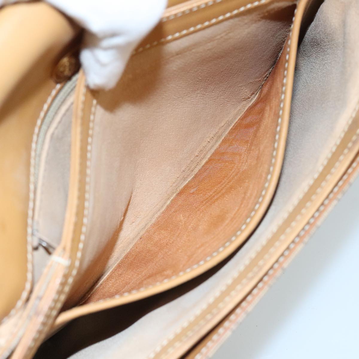 GUCCI Micro GG Supreme Shoulder Bag PVC Beige Gold 001 406 1780 Auth 100267