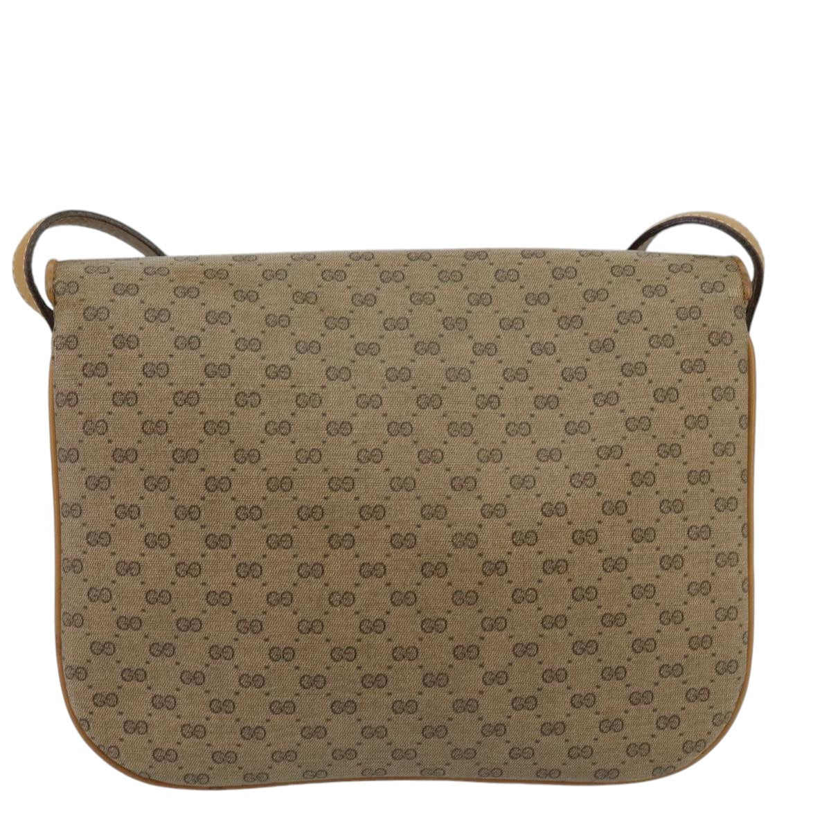 GUCCI Micro GG Supreme Shoulder Bag PVC Beige Gold 001 406 1780 Auth 100267