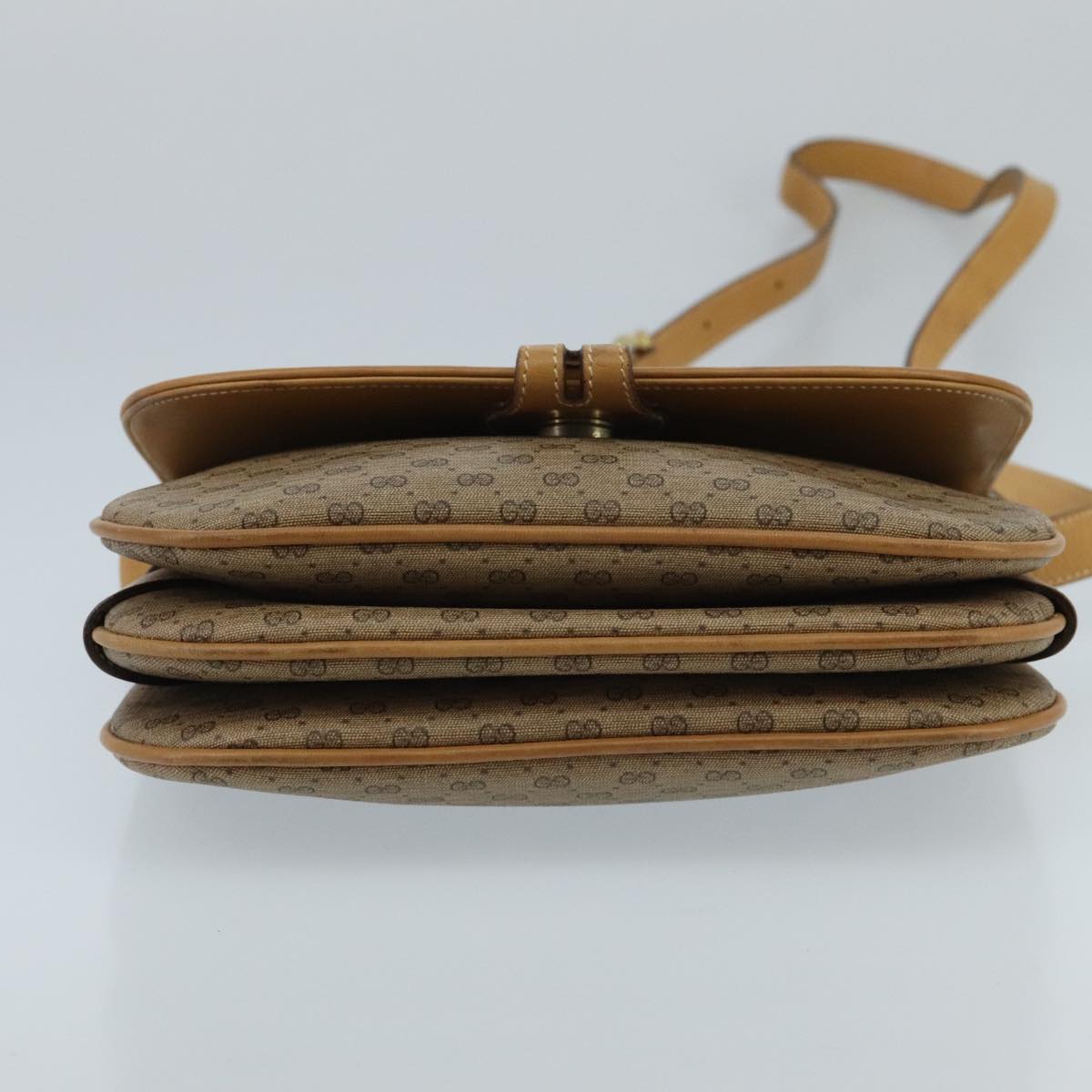 GUCCI Micro GG Supreme Shoulder Bag PVC Beige Gold 001 406 1780 Auth 100267