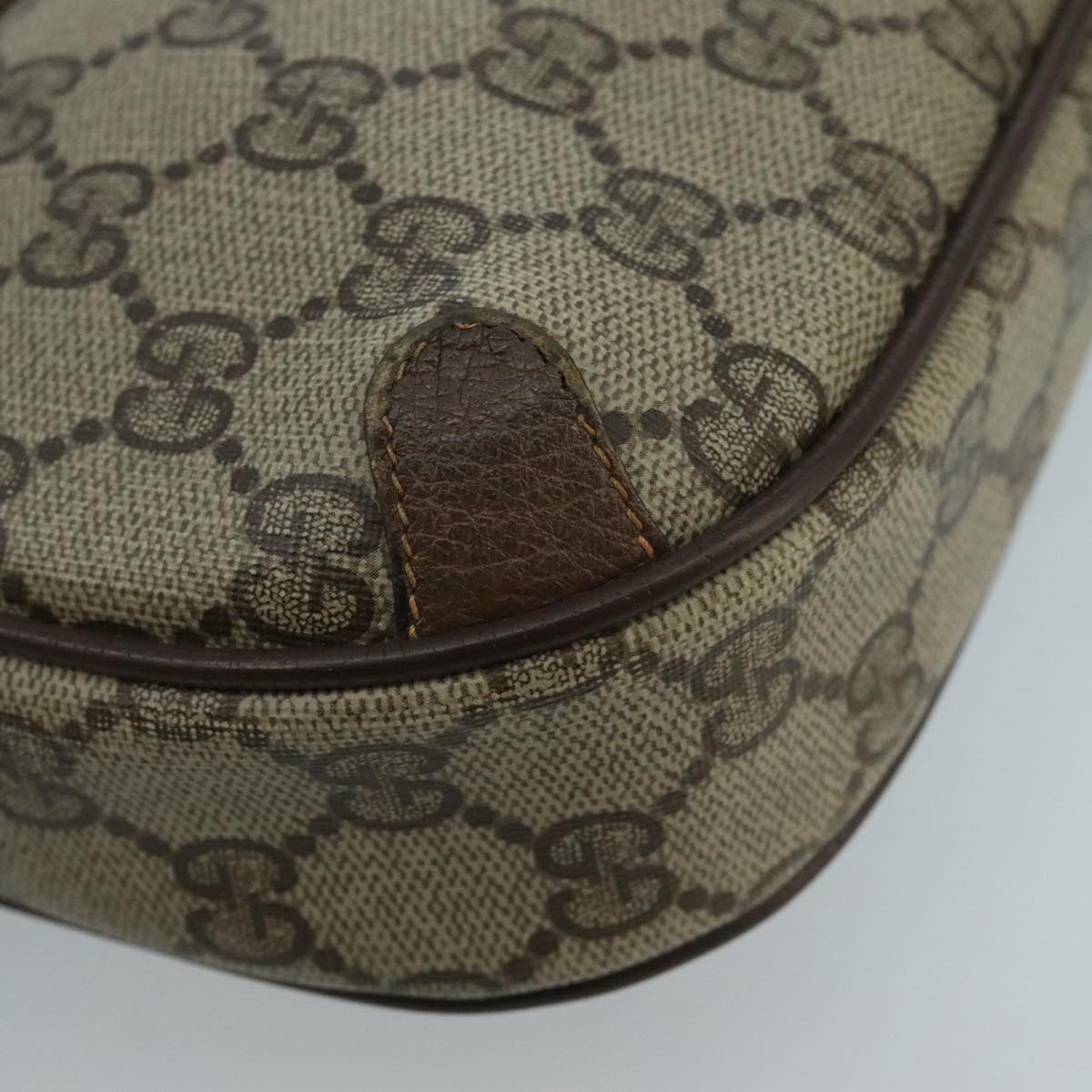 GUCCI GG Supreme Web Sherry Line Shoulder Bag PVC Beige 89 02 066 Auth 100268