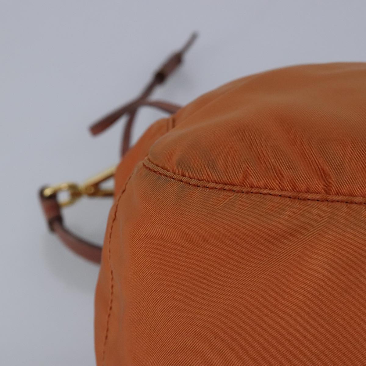 PRADA Shoulder Bag Nylon Orange Gold Auth 100273