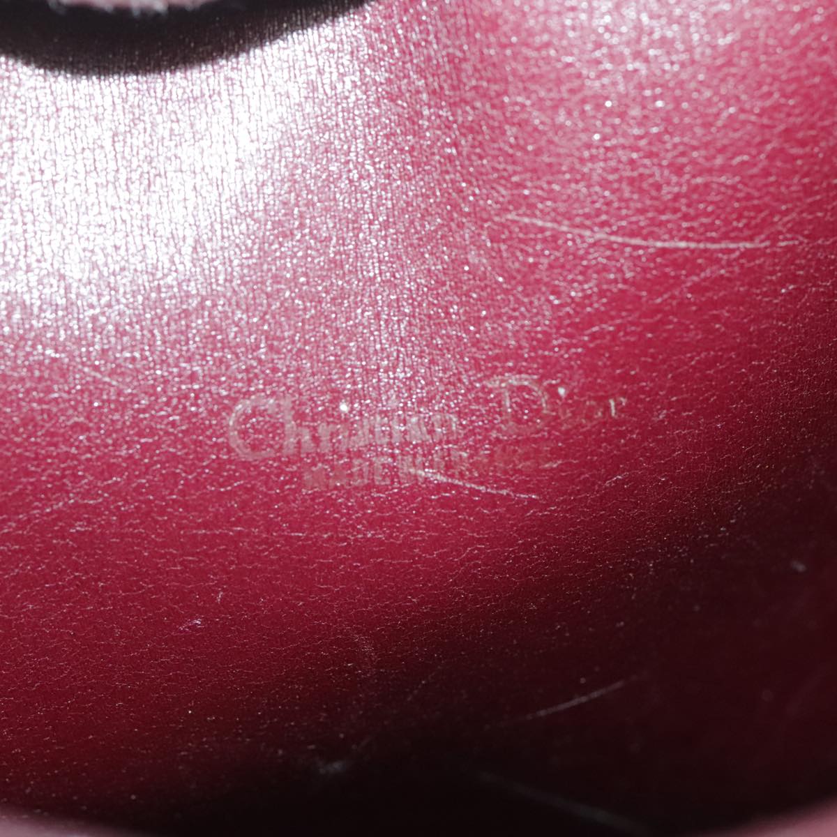 Christian Dior Honeycomb Canvas Shoulder Bag Red Gold Auth 100345