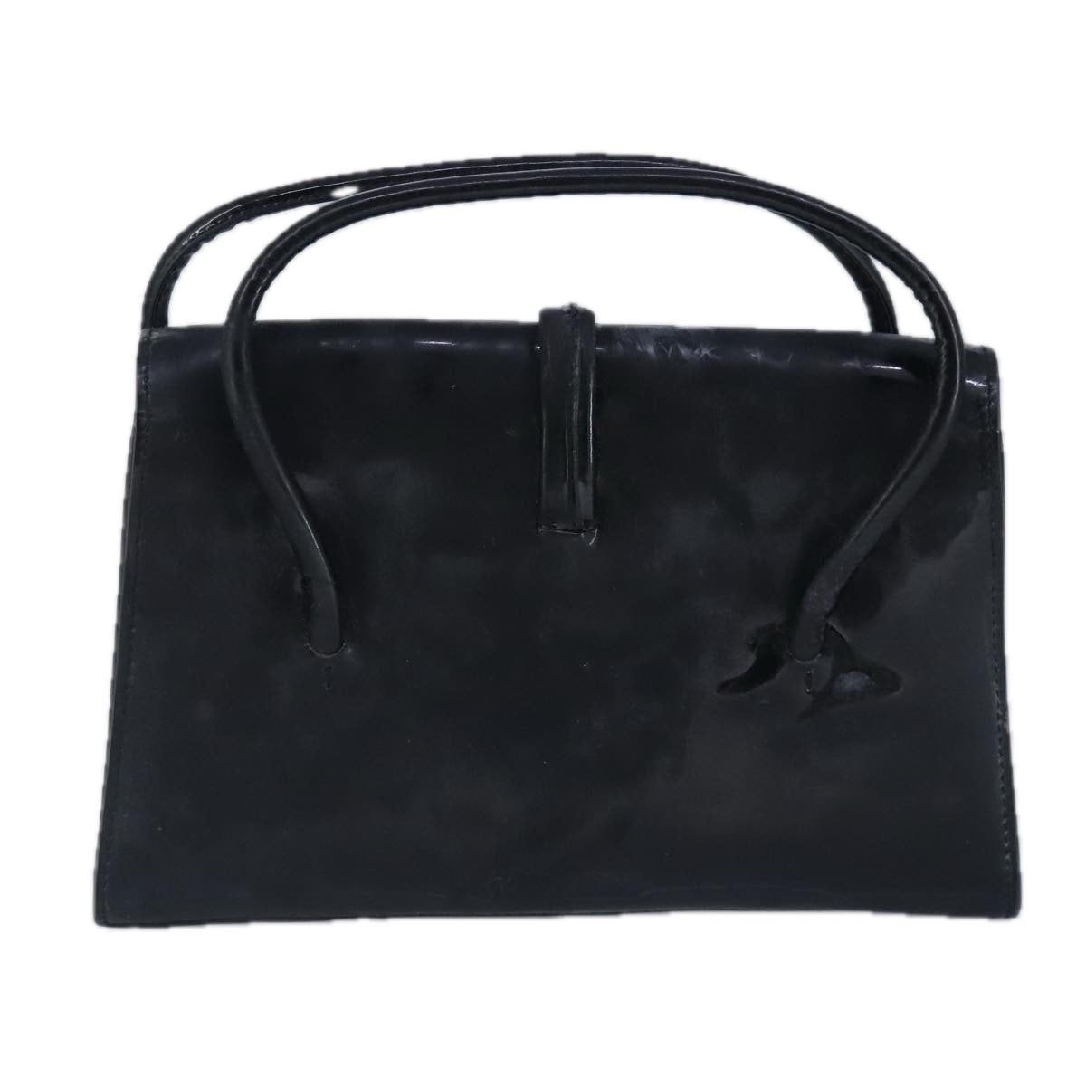 Miu Miu Hand Bag Leather Black Silver Auth 100389