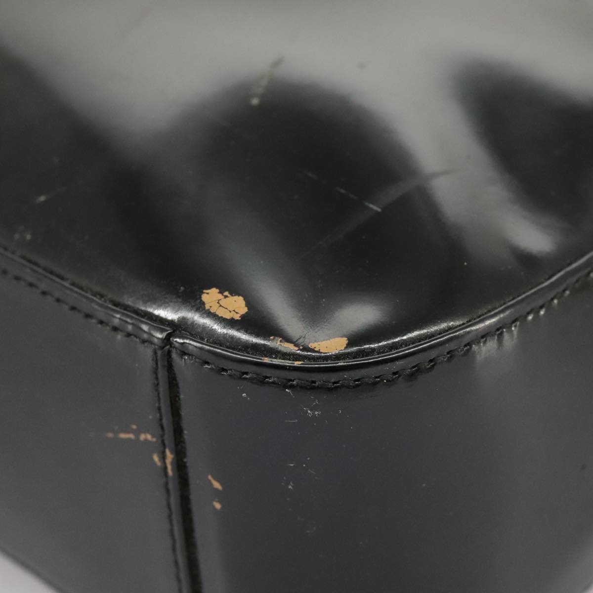 GUCCI Shoulder Bag Enamel Black Silver 000 0506 Auth 100397