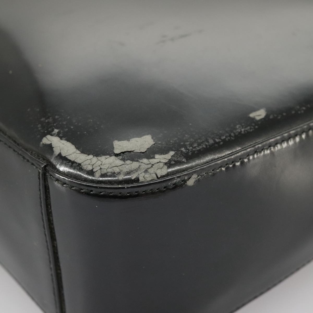 GUCCI Shoulder Bag Enamel Black Silver 000 0506 Auth 100397