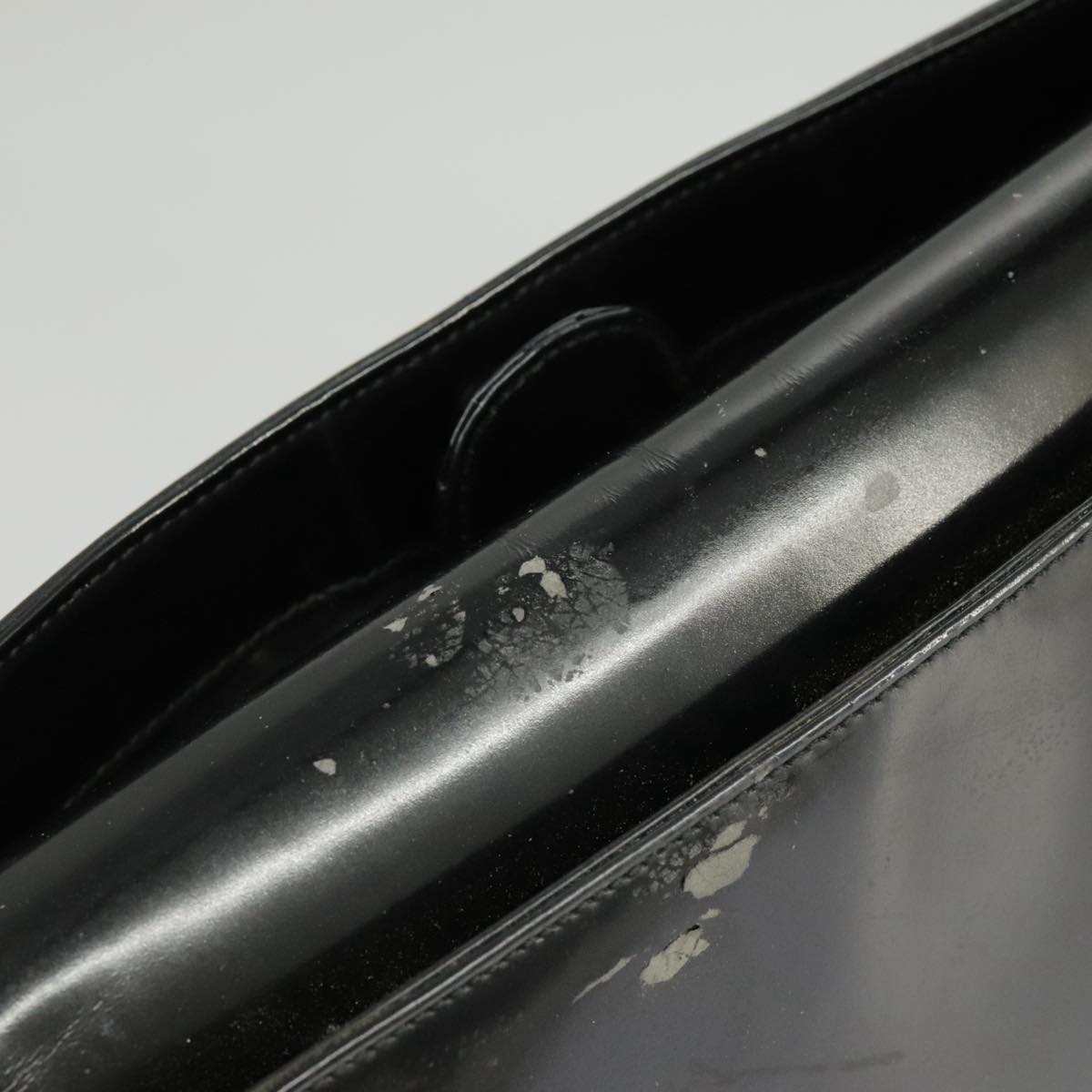 GUCCI Shoulder Bag Enamel Black Silver 000 0506 Auth 100397