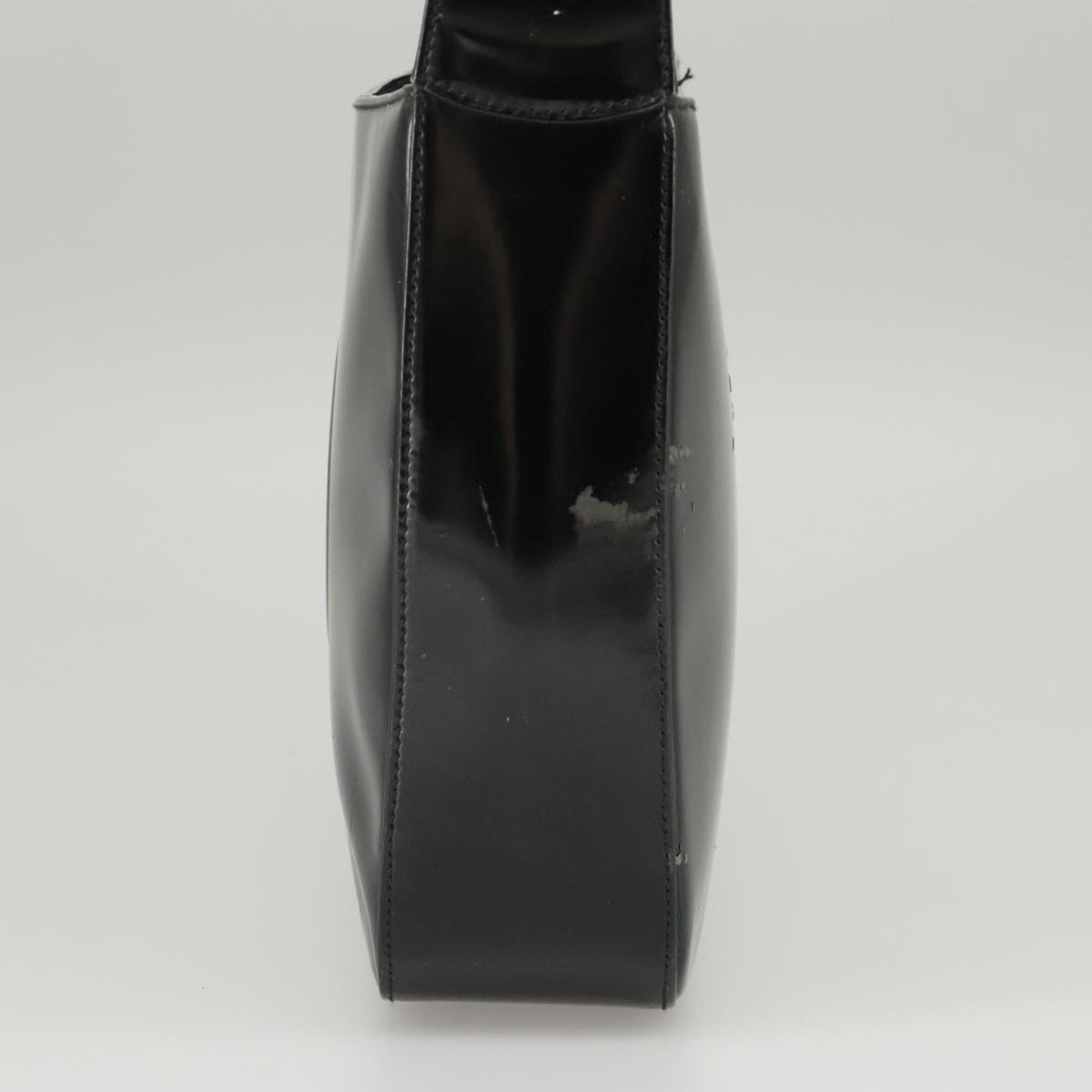 GUCCI Shoulder Bag Enamel Black Silver 000 0506 Auth 100397