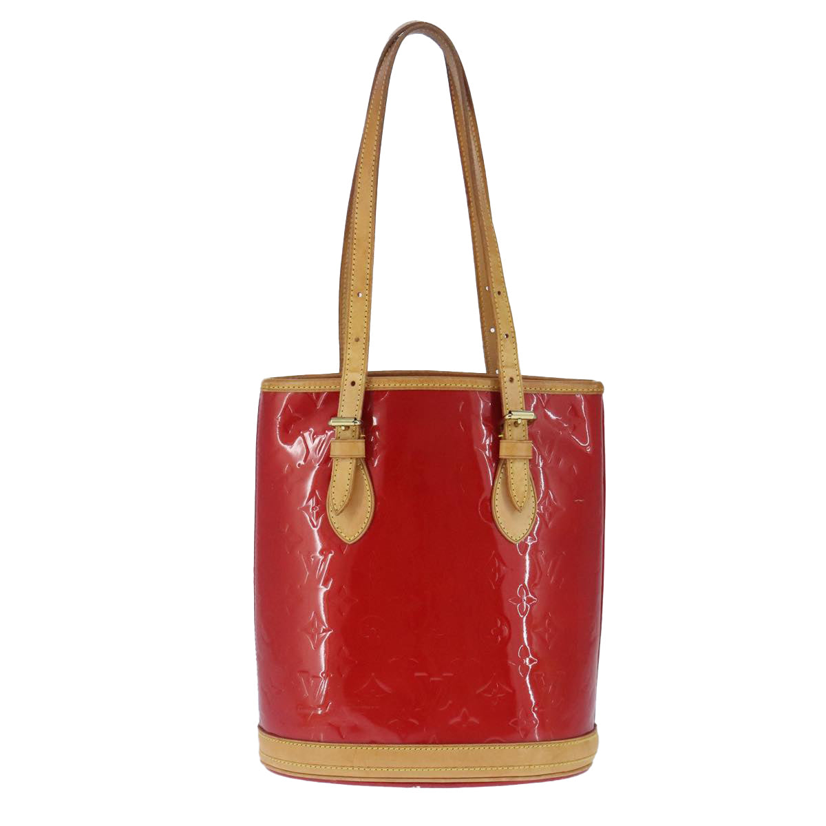 LOUIS VUITTON Monogram Vernis Bucket PM Bag Made in 2009 Rouge LV Auth 100484