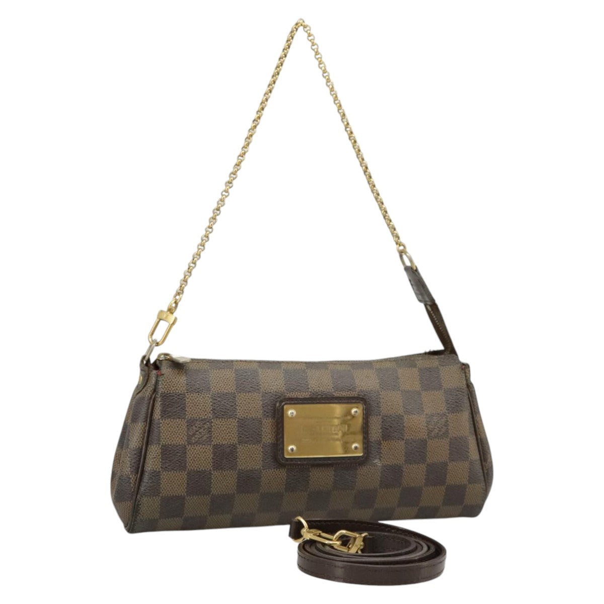 LOUIS VUITTON Damier Ebene Eva Shoulder Bag 2way N55213 LV Auth 100556