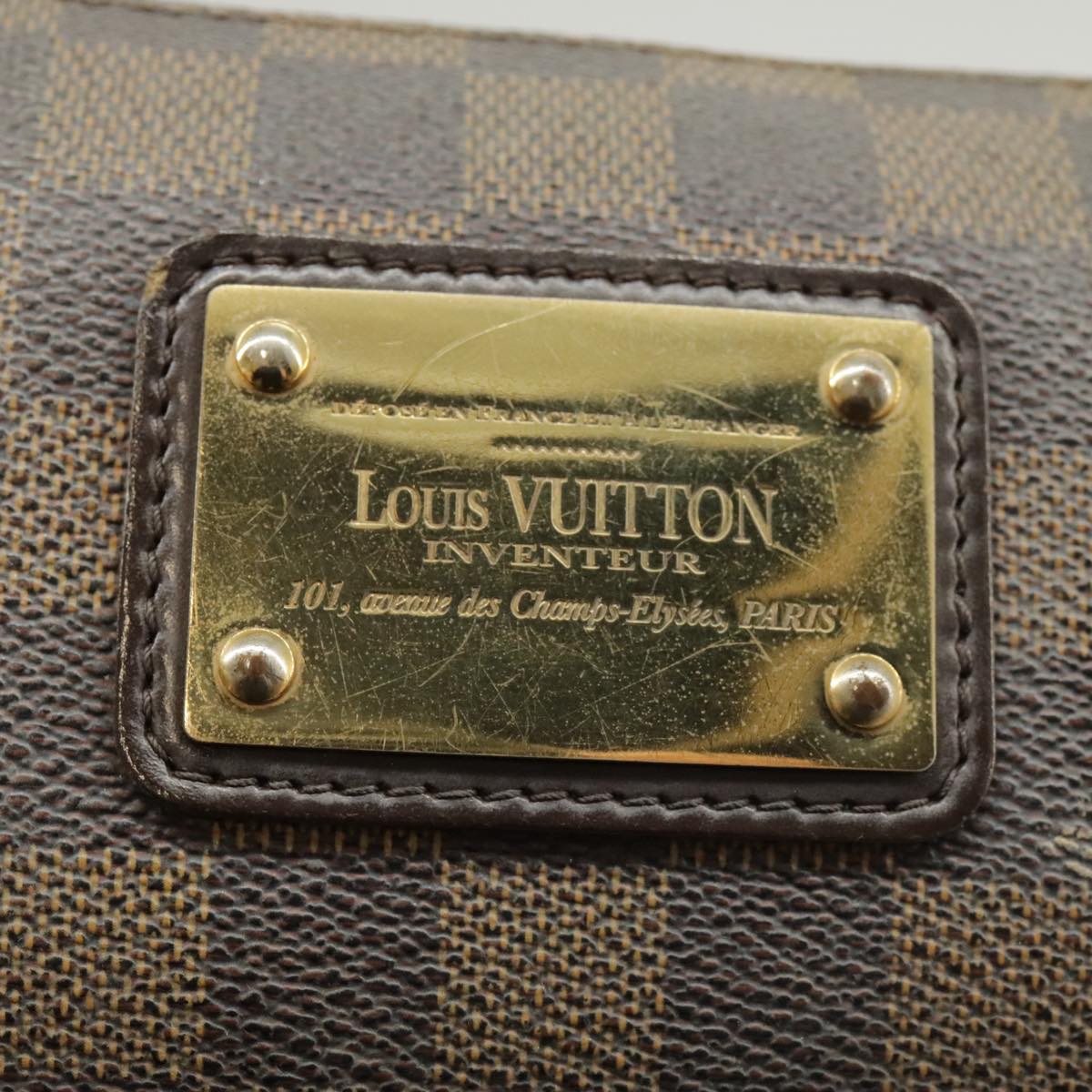 LOUIS VUITTON Damier Ebene Eva Shoulder Bag 2way N55213 LV Auth 100556