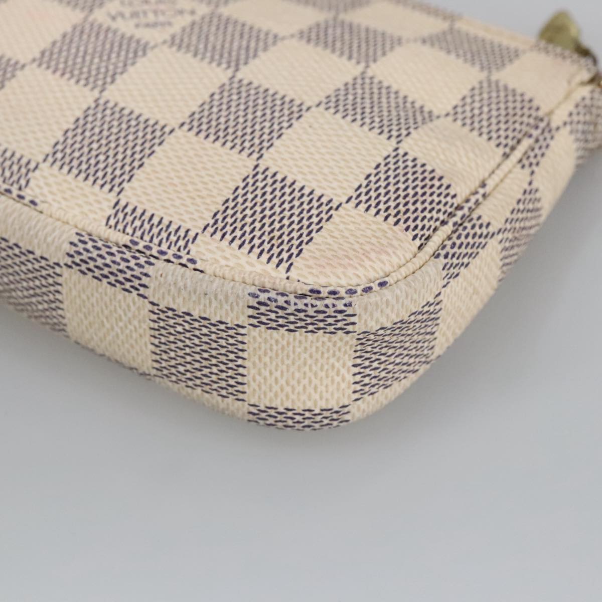 LOUIS VUITTON Damier Azur Mini Pochette Accessoires Pouch N63005 LV Auth 100620