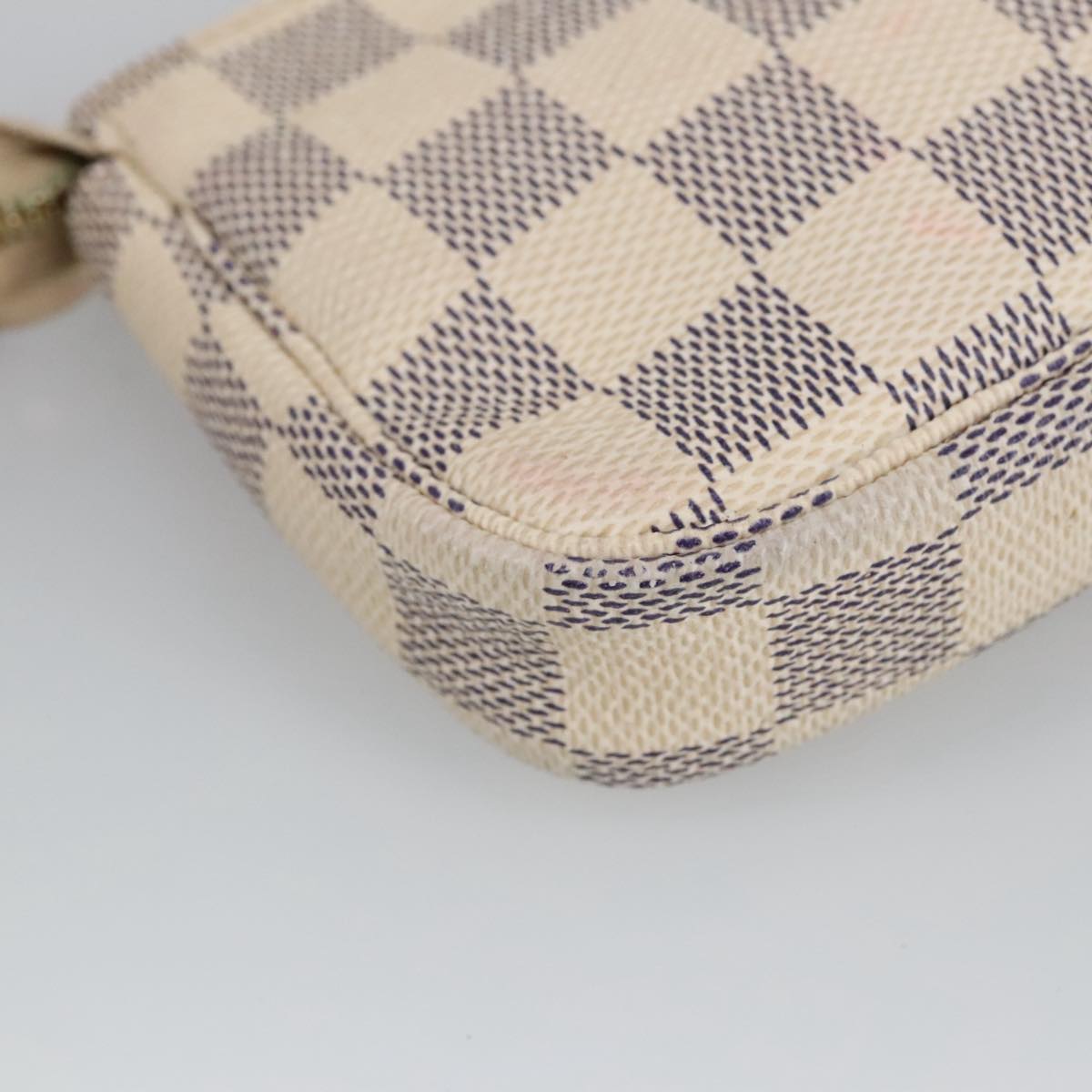 LOUIS VUITTON Damier Azur Mini Pochette Accessoires Pouch N63005 LV Auth 100620