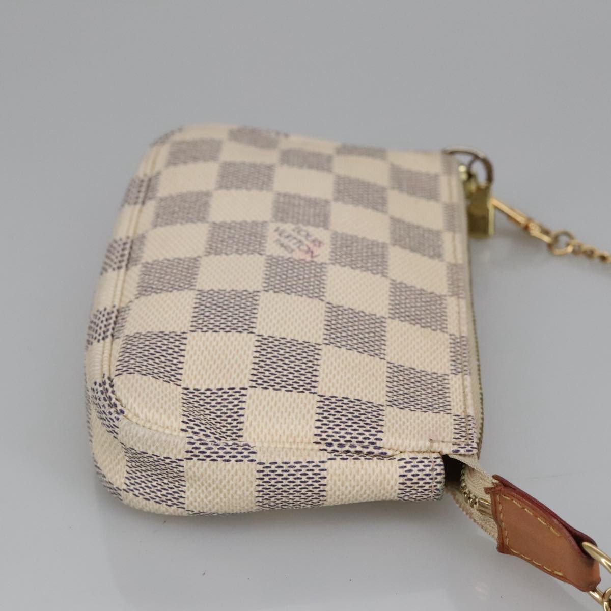 LOUIS VUITTON Damier Azur Mini Pochette Accessoires Pouch N63005 LV Auth 100620