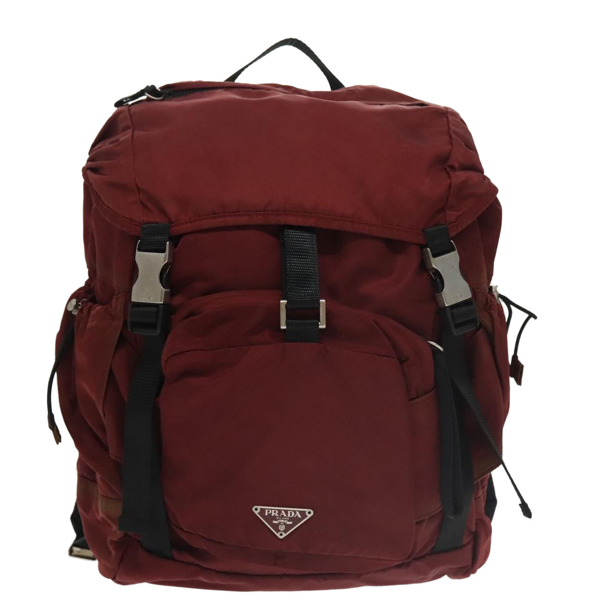 PRADA Backpack Nylon Red Auth 100680