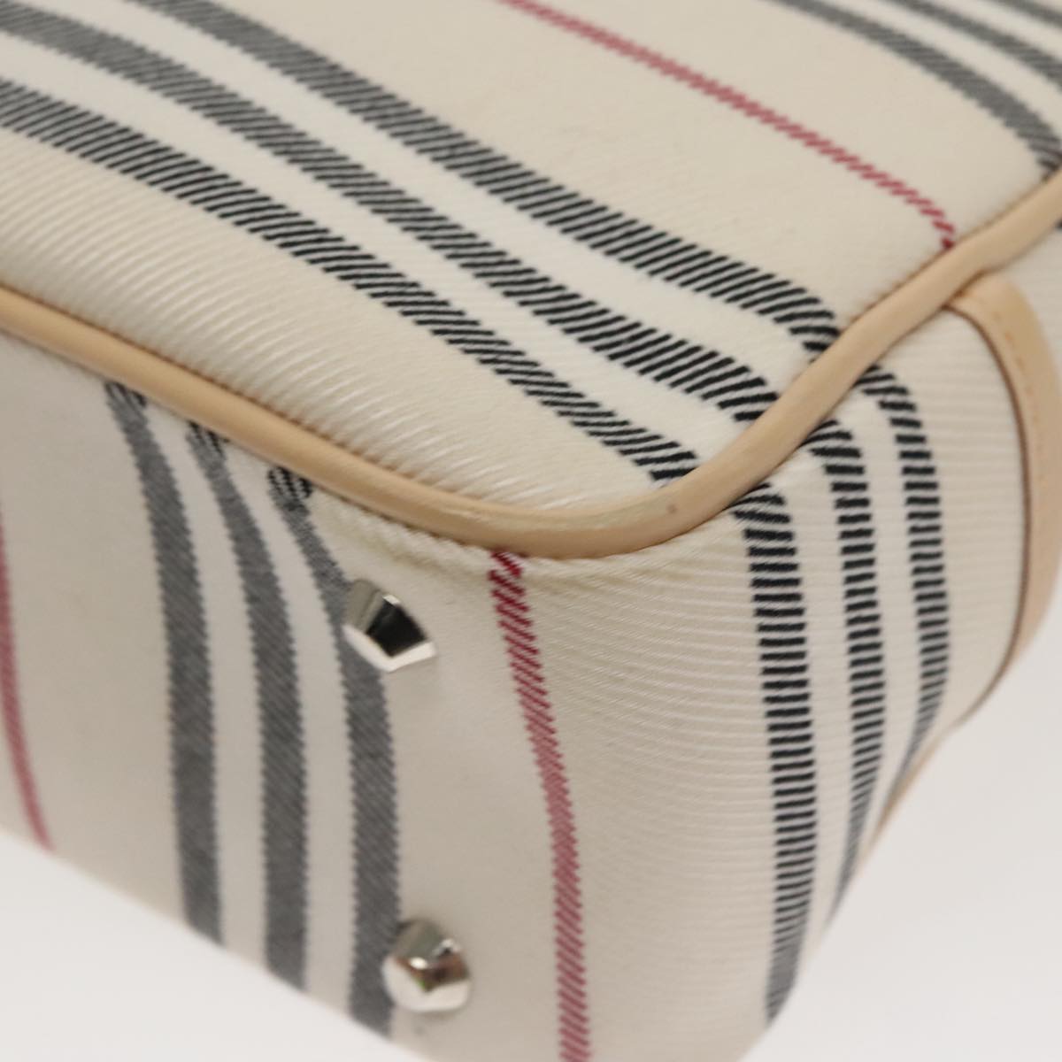 BURBERRY Nova Check Shoulder Bag Canvas Leather Beige White Auth 100698