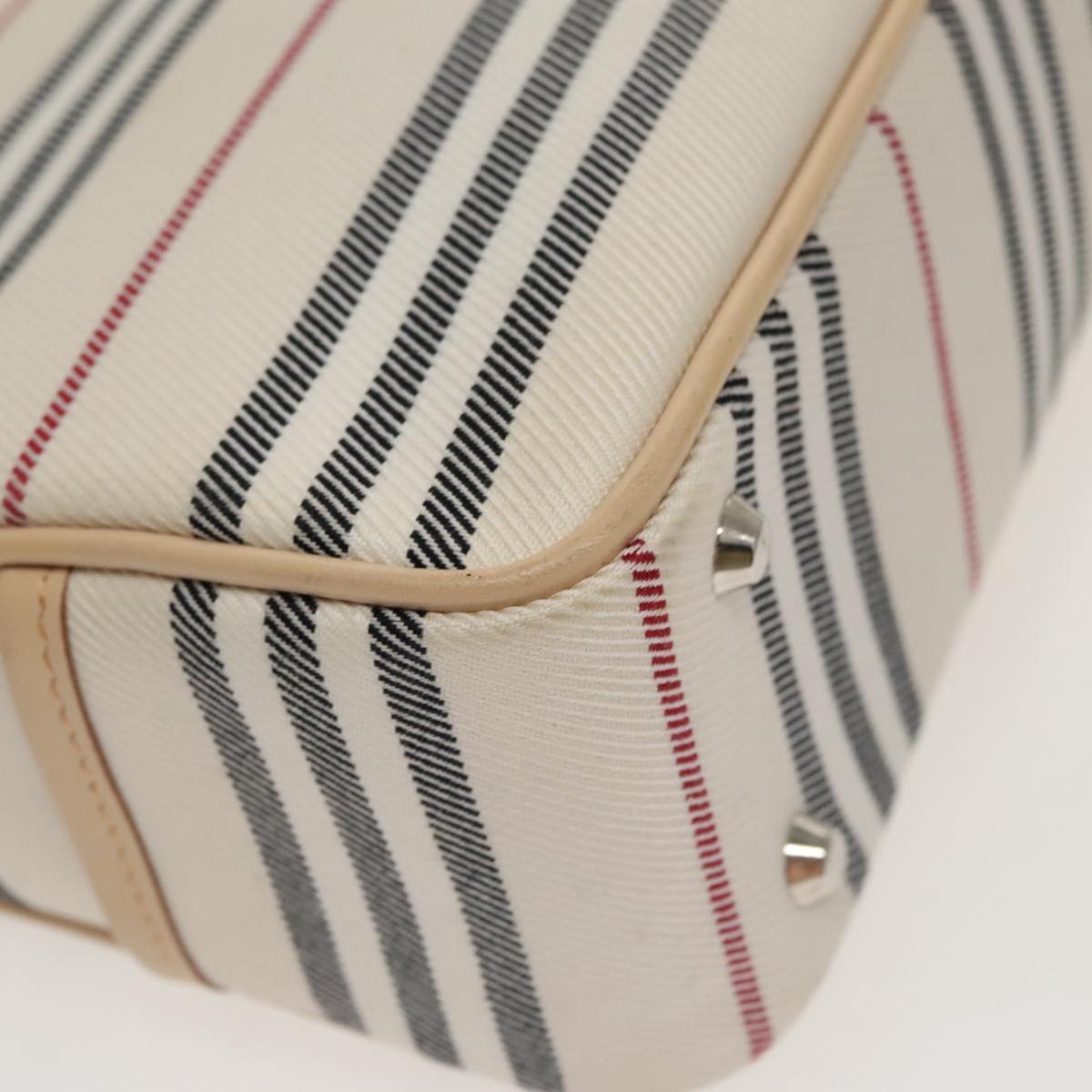 BURBERRY Nova Check Shoulder Bag Canvas Leather Beige White Auth 100698