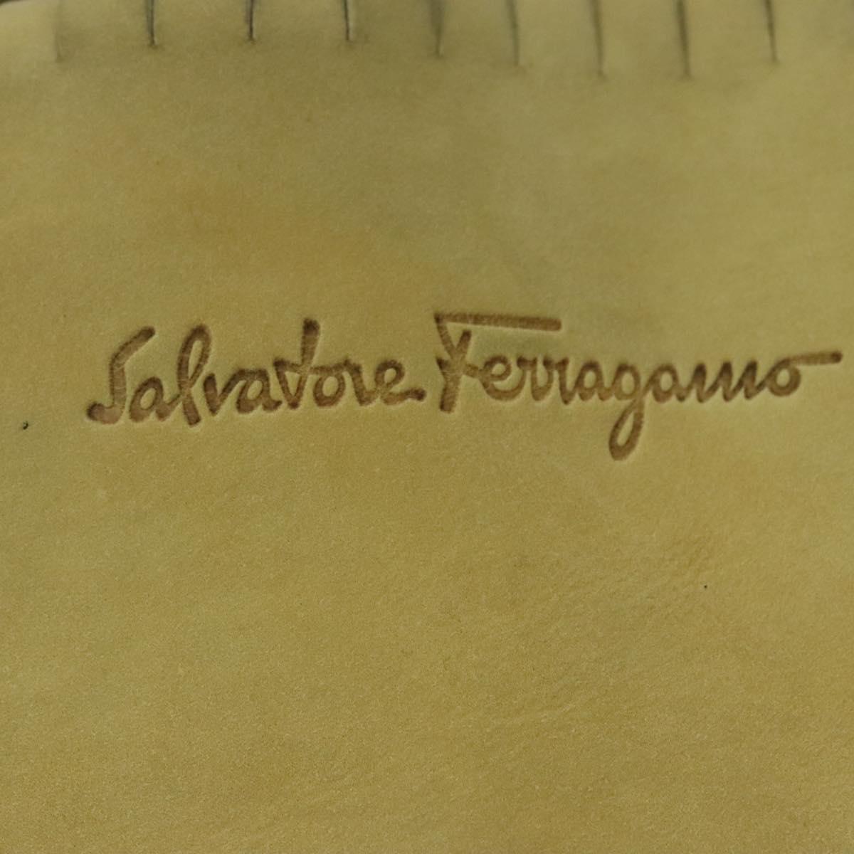 Salvatore Ferragamo Shoulder Bag Suede Yellow Auth 100746