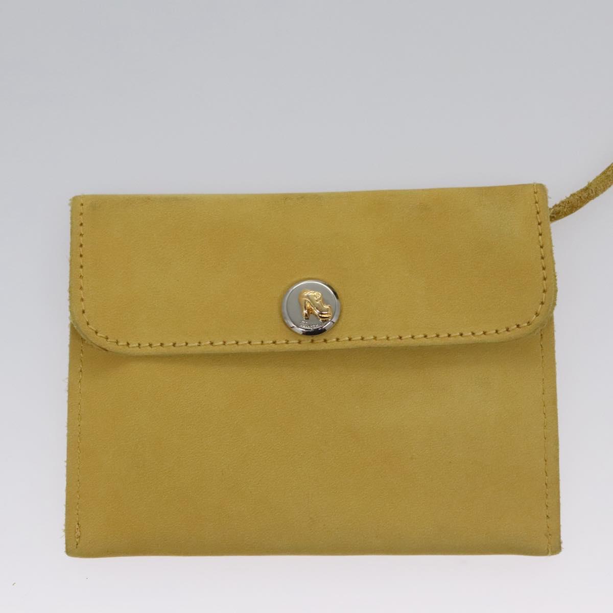 Salvatore Ferragamo Shoulder Bag Suede Yellow Auth 100746