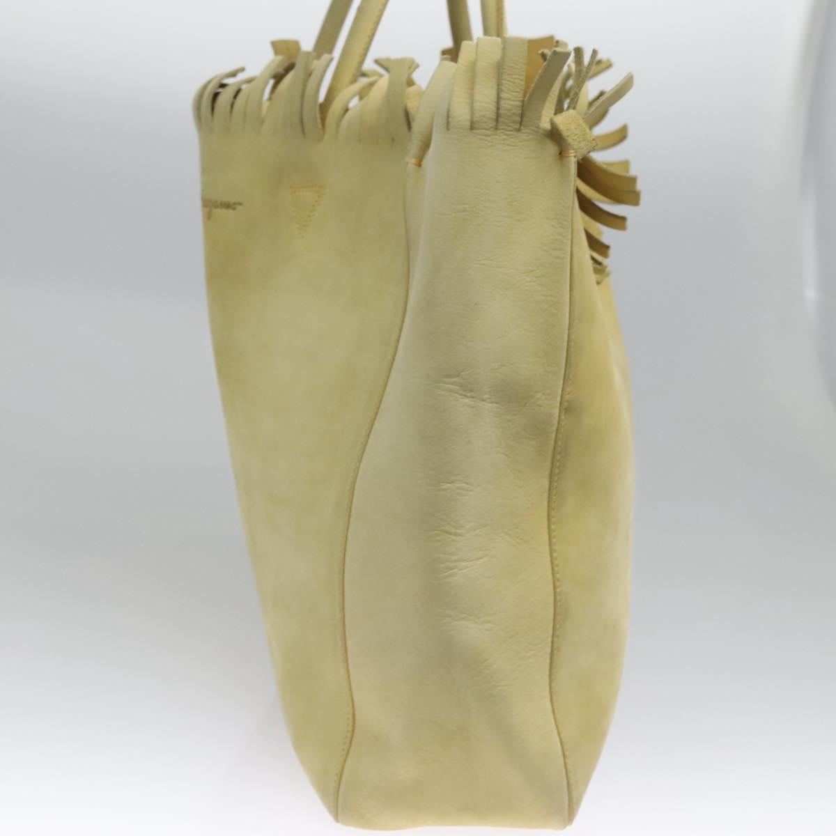 Salvatore Ferragamo Shoulder Bag Suede Yellow Auth 100746