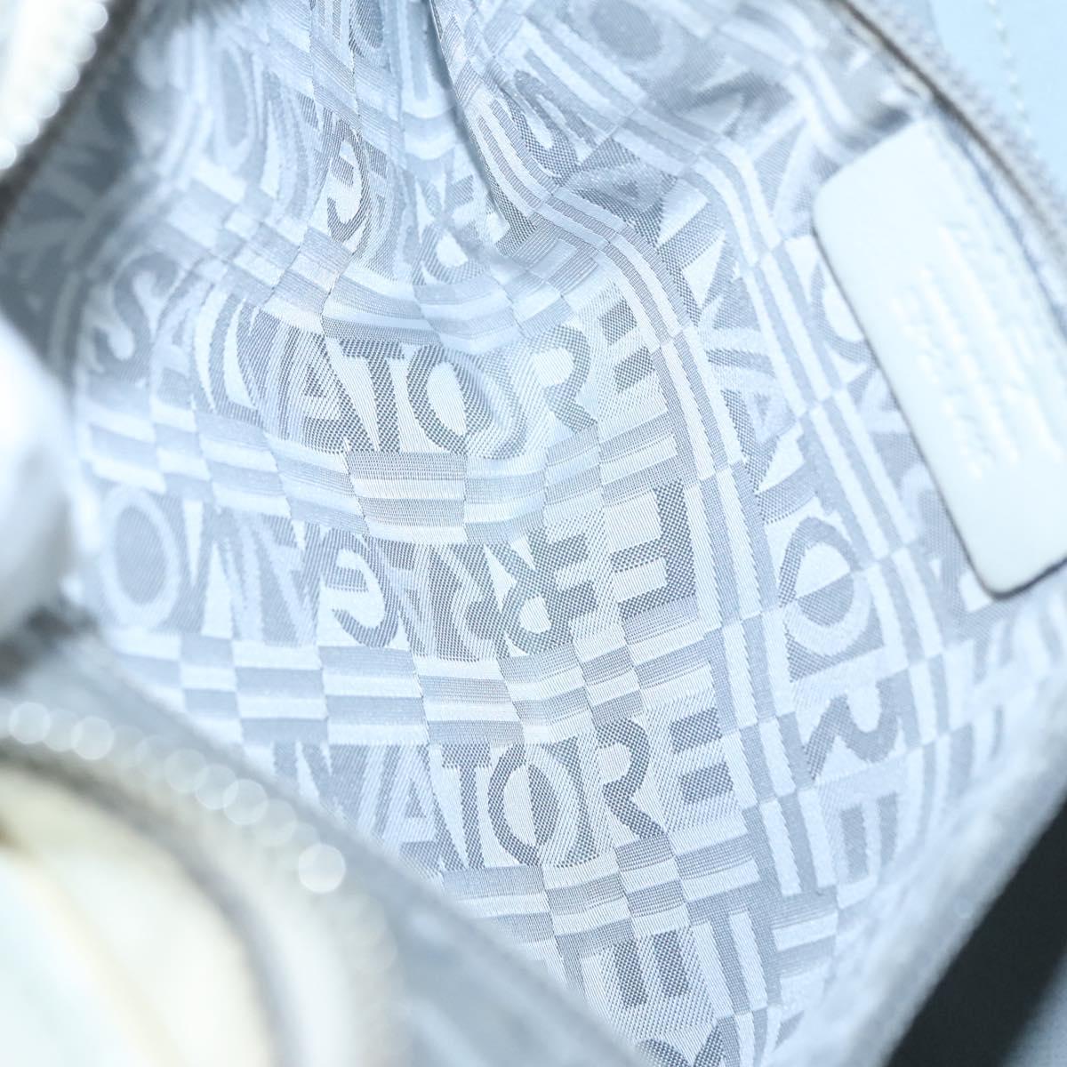 Salvatore Ferragamo Shoulder Bag Enamel White Auth 100748