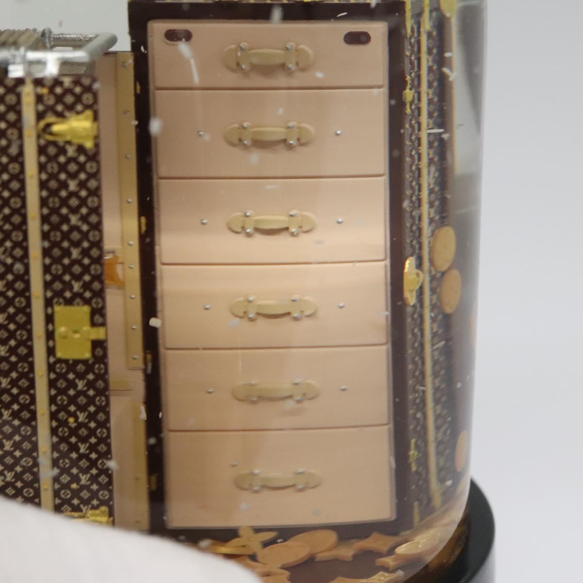 LOUIS VUITTON Wardrobe Trunk Snow Globe 2009 limited year Clear LV Auth 100750M