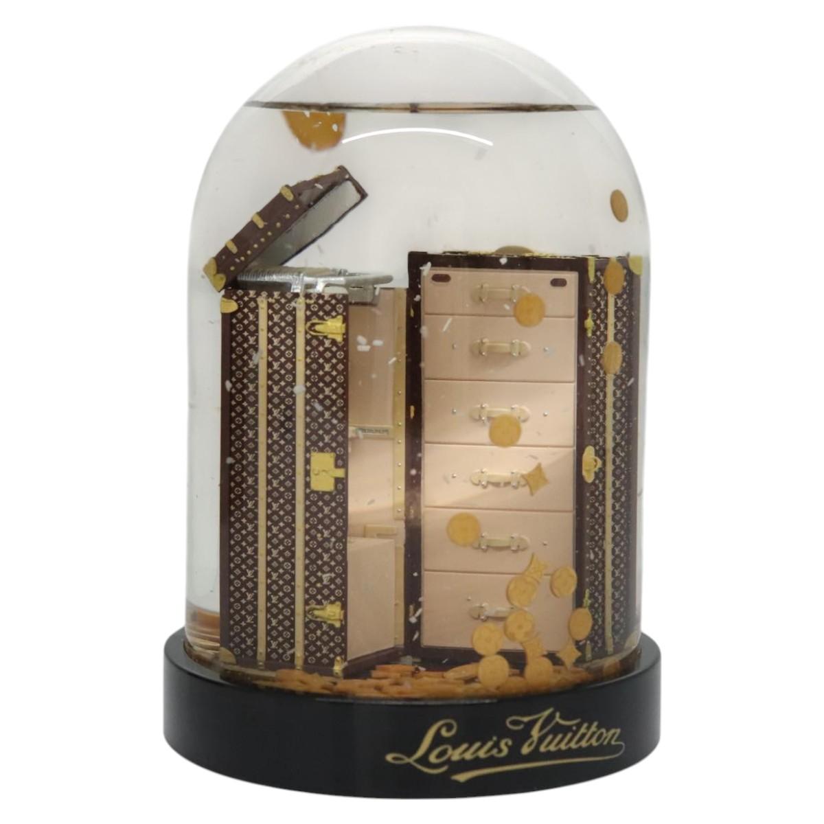 LOUIS VUITTON Wardrobe Trunk Snow Globe 2009 limited year Clear LV Auth 100750A