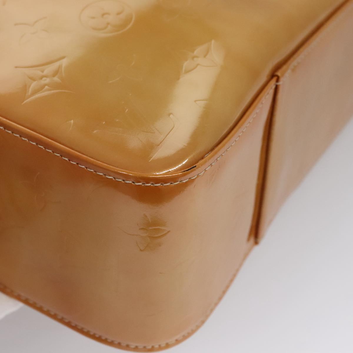 LOUIS VUITTON Monogram Vernis Columbus Tote Bag Beige M91023 LV Auth 100753